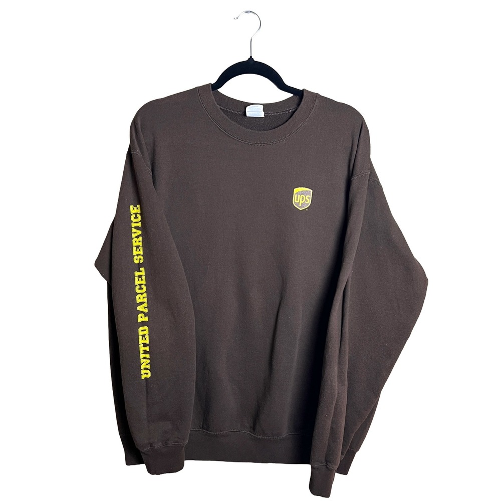 Port & Company UPS Crewneck Sweatshirt Brown Men XL